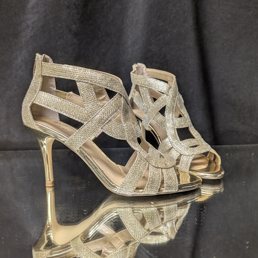 Mark FISHER Elegant Gold Strappy Heels